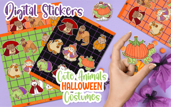 Download Digital Stickers Cute Halloween Costumes - Halloween costumes Collection
