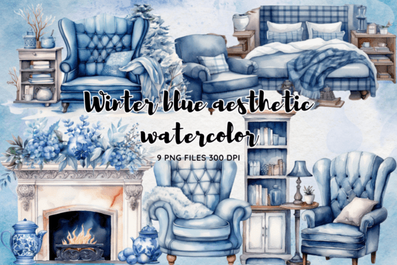 Download Winter Snow in Blue Theme Watercolor - Theme Collection